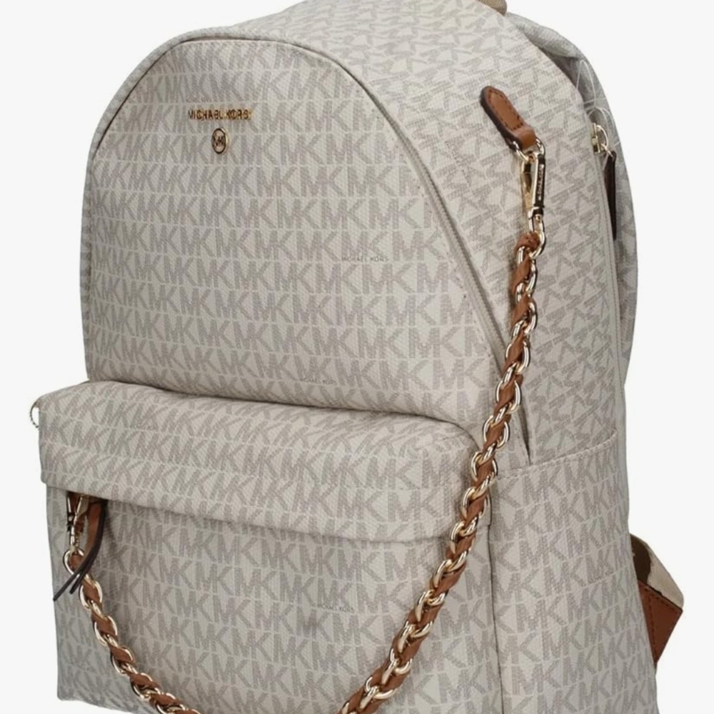 Michael Kors Beige Monogram Backpack - Picture 2 of 10